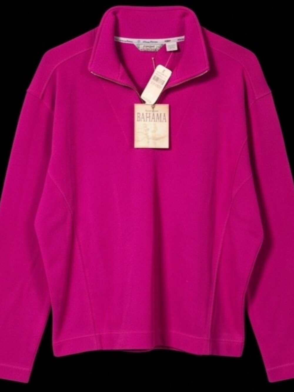Tommy Bahama half-zip pullover sweater in magenta/Fuchsia in oversized large
